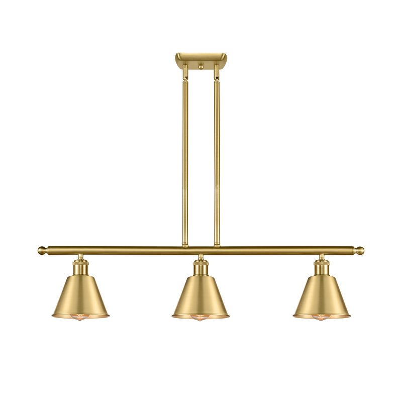 Luminaire suspendu linéaire à 3 lumières pour îlot de cuisine Dallyn, Ampoule non incluse, Or satiné, Or satiné