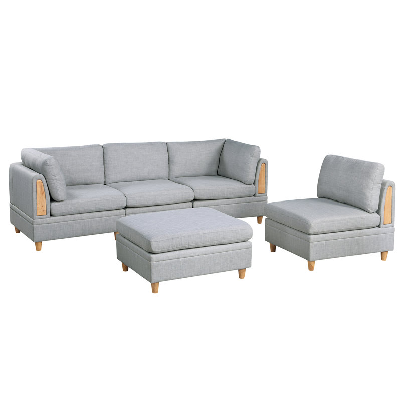- Revêtement de chaise en tissu gris 5 pièces