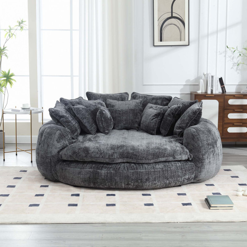Comfortable Double Loaf Sofa Bed, Gray