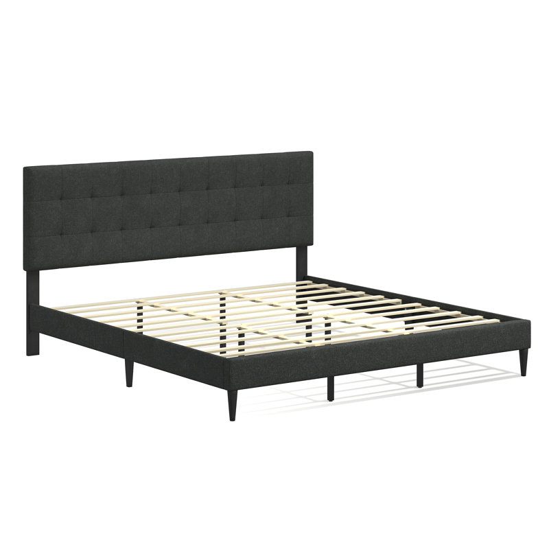 Saltz Upholstered Platform Bed, Stone, King