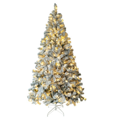Sapin de Noël artificiel enneigé avec lumières