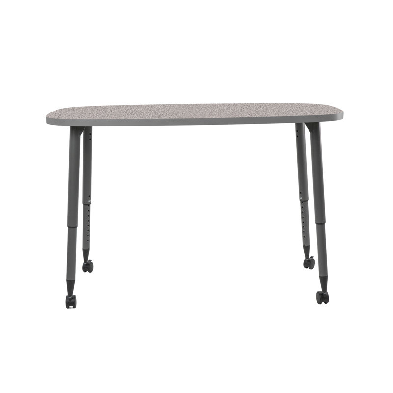Table d'activité rectangulaire thermofusionnée avec pieds fuselés réglables 31 x 50 Adapte, Gris, Mer du nord