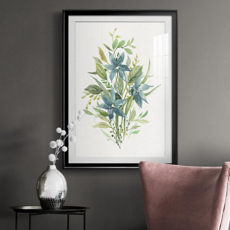 «Greenery I» - Peinture sur toile encadrée, Noir, H 30,5 po x l 42,5 po x P 1,5 po
