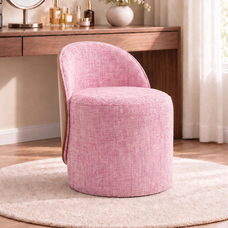 Solid Wood Accent Stool, Pink