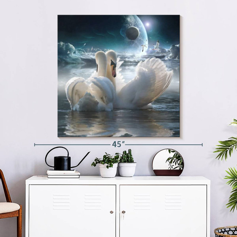 Brampt Celestial Swans, 33" H x 33" W