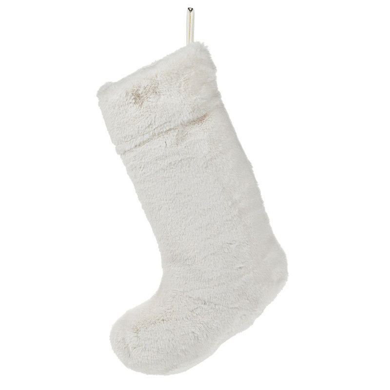 Chaussette de luxe en fausse fourrure, Blanc