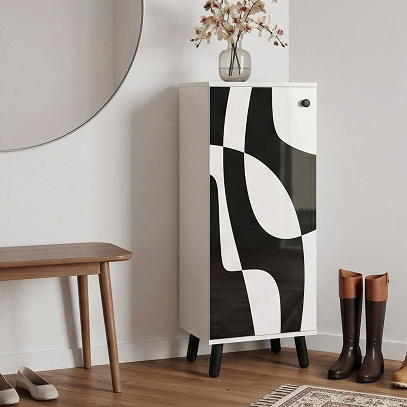 Armoire de rangement à chaussures géométrique 1 porte Aurelia