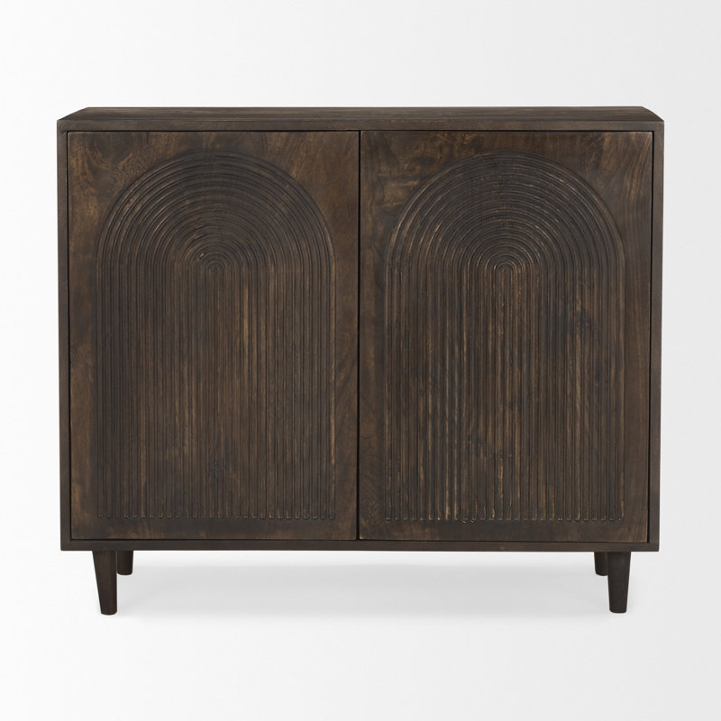 Solid Wood Accent Cabinet, Dark Brown