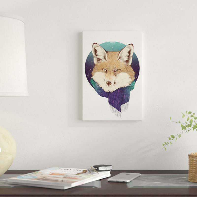 «Fox» par Laura Graves, impression sur toile, H 18 po x l 12 po x P 1,5 po, Toile tendue, Pas de tapis