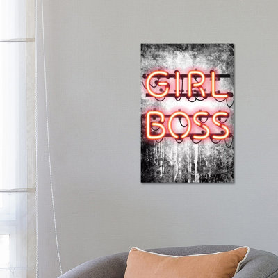 Girl Boss Neon Sign - Print on Canvas