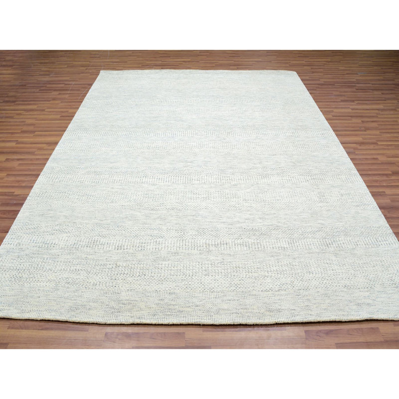 Tapis oriental gris noué à la main 8 pi 1 po x 10 pi 1 po Balboa Mist