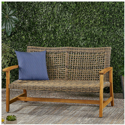 HAMPTON WOOD + WICKER LOVESEAT