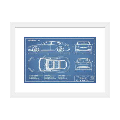 Modèle Tesla S (2016-2020) Blueprint-impression de dessin