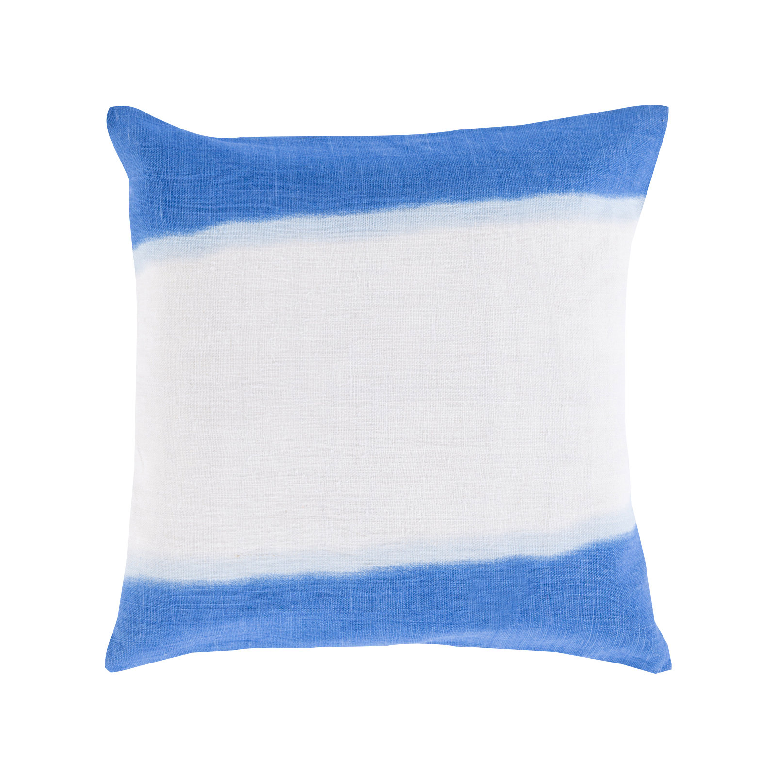 Striped 100% Linen Throw Pillow, 22" H x 22" W x 4" D, Sky Blue, Polyester