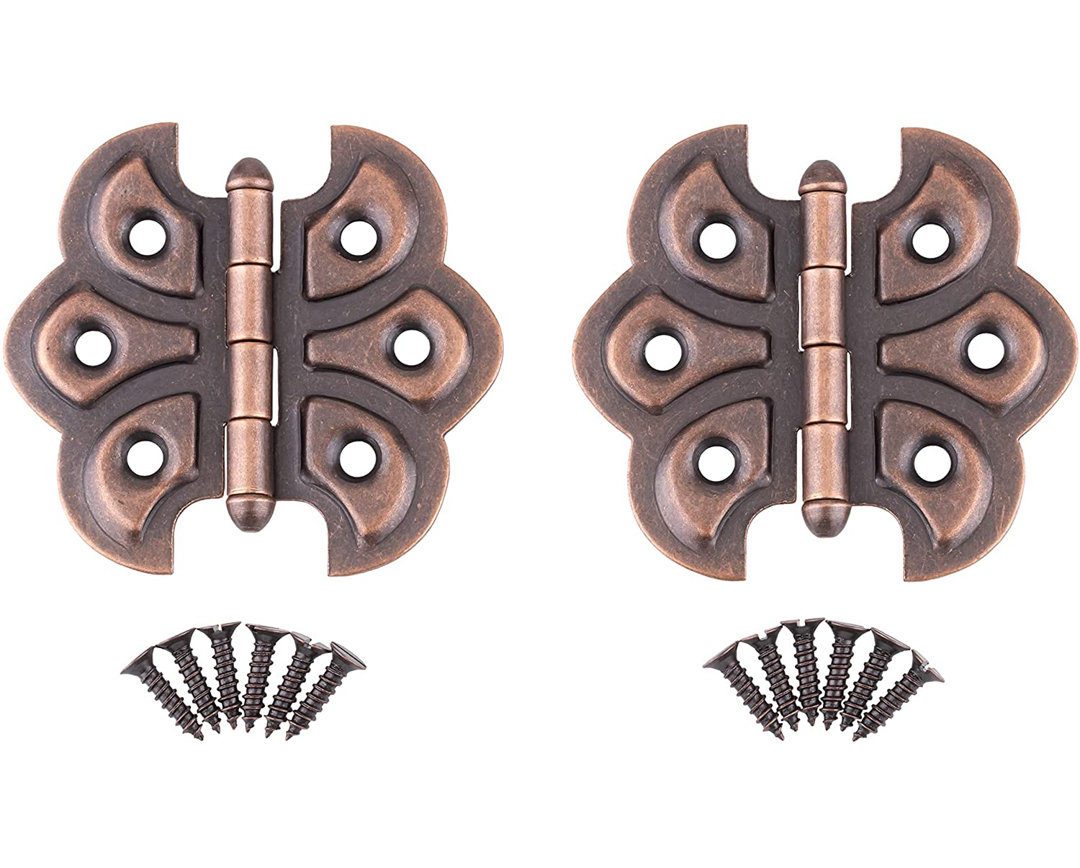 2 1/4" Wide X 2" Butterfly Cabinet Hinges | Pack Of 2 UNIQANTIQ HARDWARE SUPPLY 