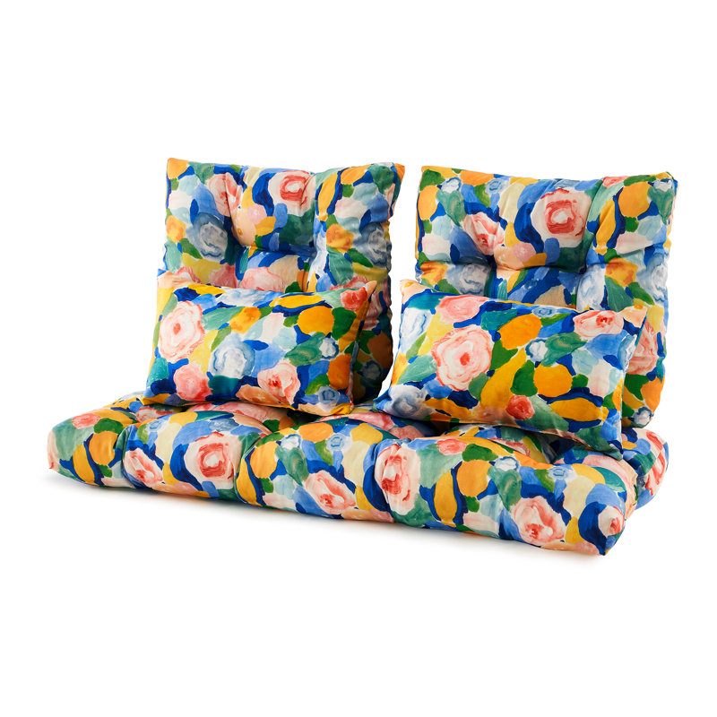 Outdoor Cushion, Blue/Pink