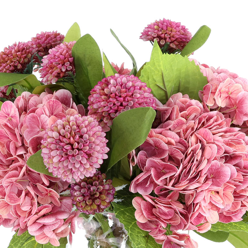 Real Touch Hydrangea and Dahlia Arrangement, Pink
