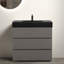 Meuble-lavabo gris de 36 po avec lavabo - conception moderne, grand espace de rangement tendance, rangement spacieux, couloir silencieux