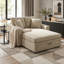 Canapé-lit de 53,5 po avec rangement caché, canapé-lit en velours flocon de neige avec coussins, canapé-lit moderne à assise profonde-131564086
