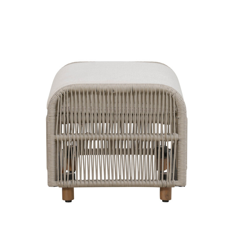 Repose-pieds en teck Alpine, Beige