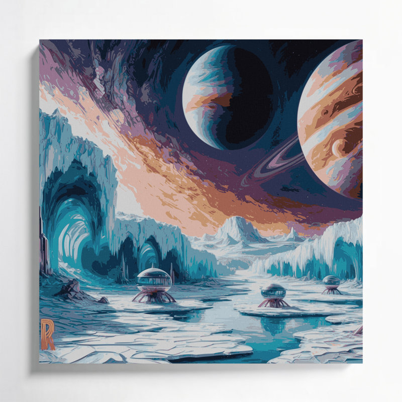 Art mural sur toile gris Space NASA, H 32 po x l 32 po