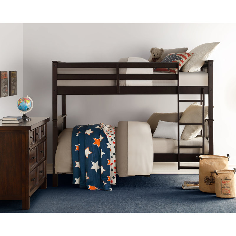Alimi Kids Twin Over Twin Bunk Bed, Espresso