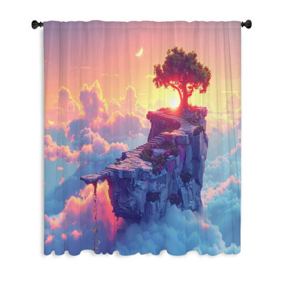 Rideau transparent en polyester Elaan