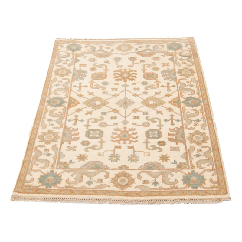 Tapis unique en laine noué à la main 4 pi 1 po x 6 pi 1 po nouvel âge Corban