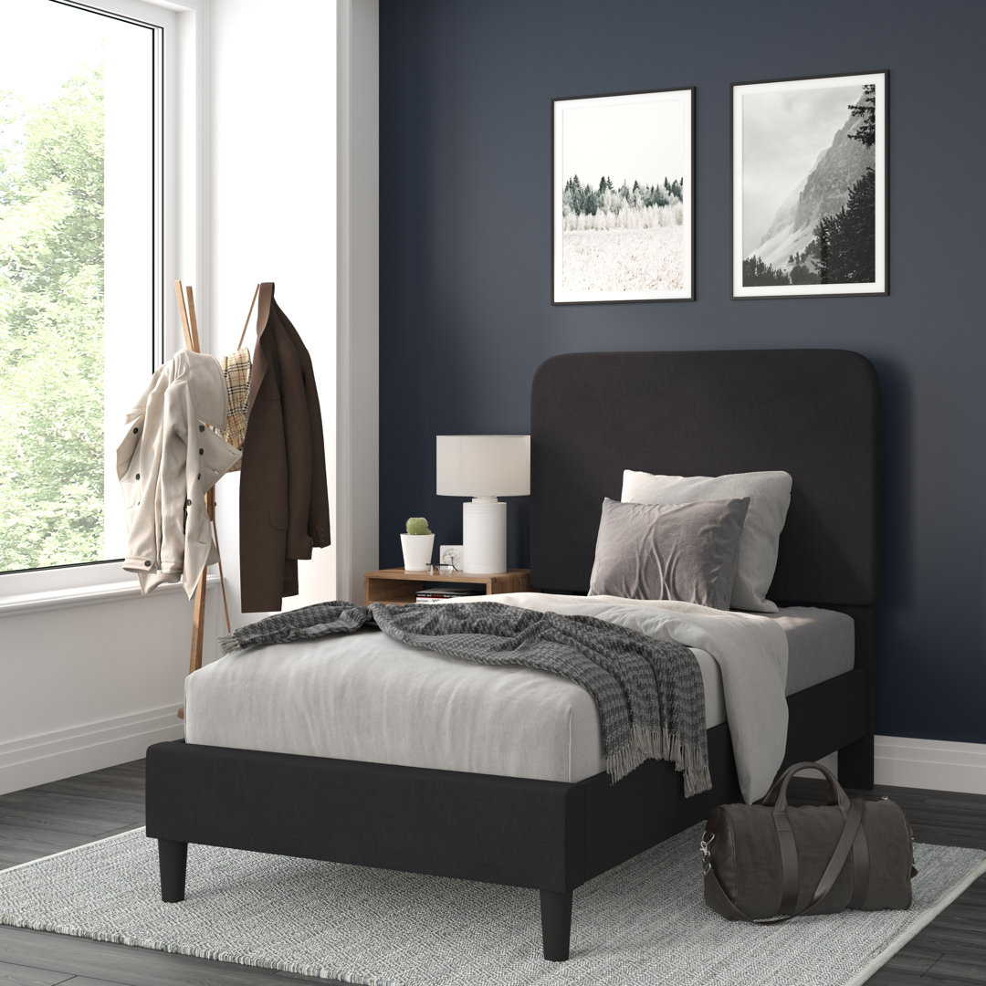 Aluino Fabric Upholstered Platform Bed with Headboard by Flash Furniture Lark Manor™ 
