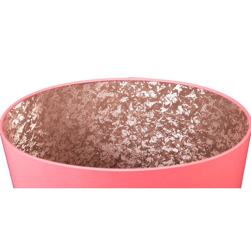 Satin Backed Dupion Oval Lamp Shade ( Screw On ), Blush Pink/Gold, 32cm H x 45cm W x 28cm D