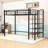 Twin Size Metal Loft Bed With Integrated Storage And Contemporary Design-528791384