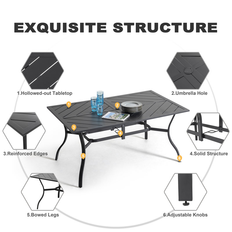Ensemble de salle à manger rectangulaire pour 6 personnes 60,63 po Barrise
