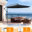 Parasol de patio décalé en porte-à-faux 10 pi avec support à manivelle Davinna-95528932