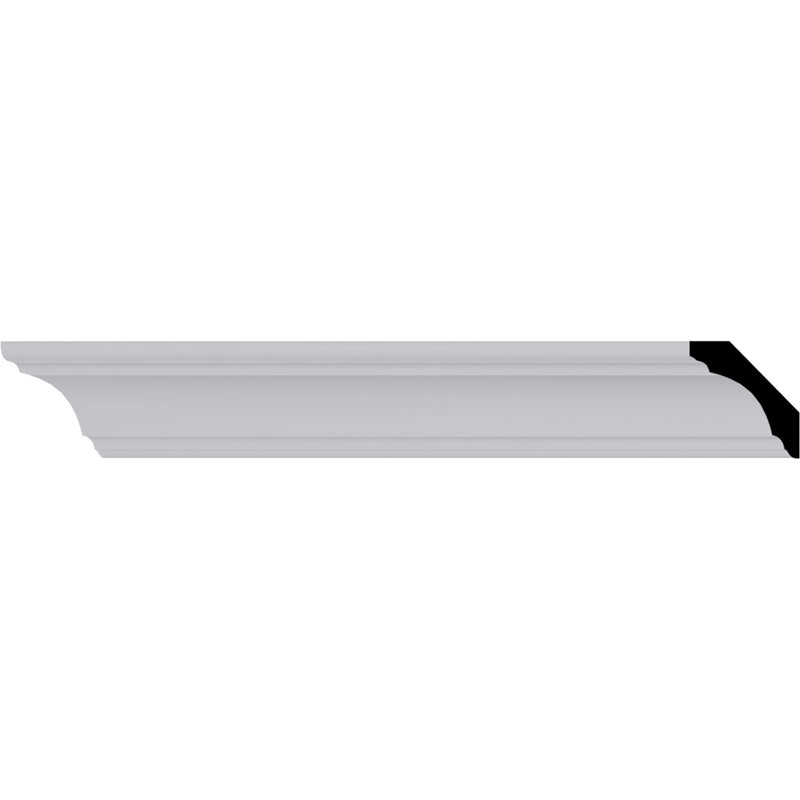 Eris Smooth White Urethane Crown Moulding, 94.5" Length