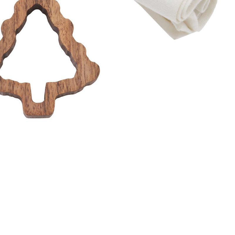 Ensemble de 4 anneaux de serviette en bois Xmas Tree