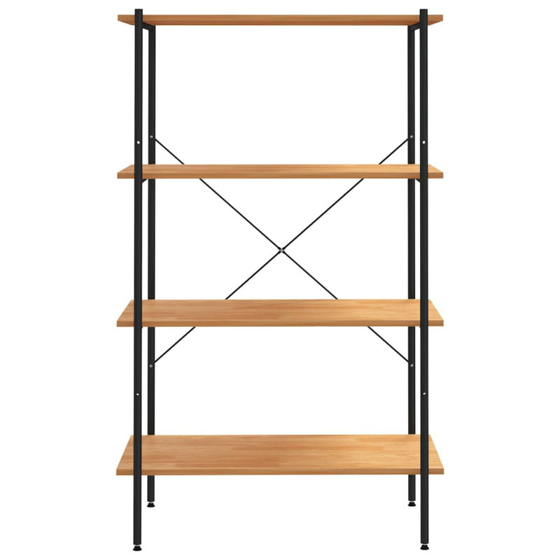 Luxullian 80cm W Steel Shelving Unit, Black/Oak