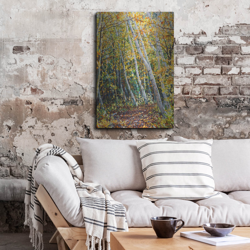 Millwood Pines «Birch Path» par Joanne Towers, art mural en métal, H 36 po x l 24 po
