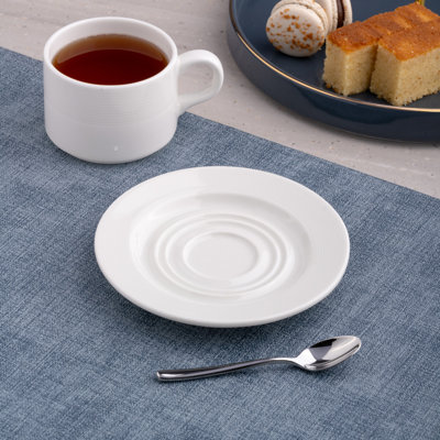 Soucoupe à thé et à café en porcelaine ORBA Premium | Ivoire | 6 po | Va au micro-ondes et au lave-vaisselle