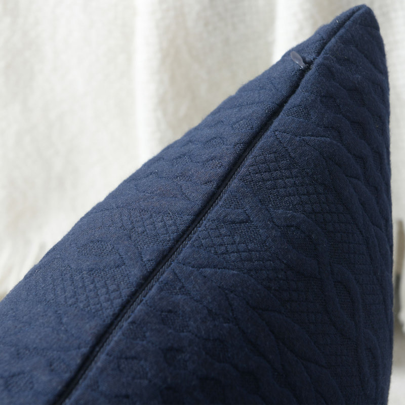 Housse de coussin Farmhouse, Bleu très foncé, H 16 po x l 16 po