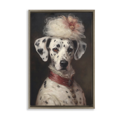 Cadre flottant dalmatien avec chapeau fantaisie, design par Wumples