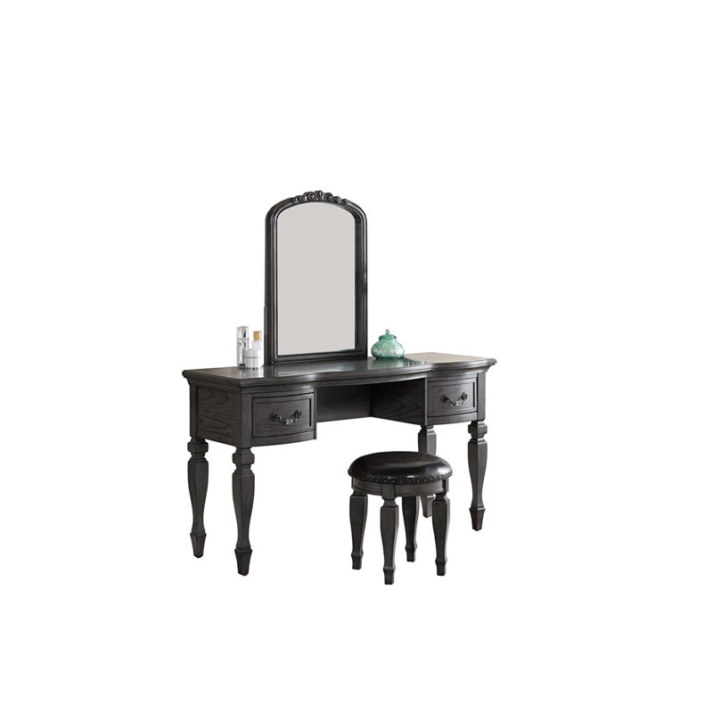 Ensemble de coiffeuse en bois, Gris