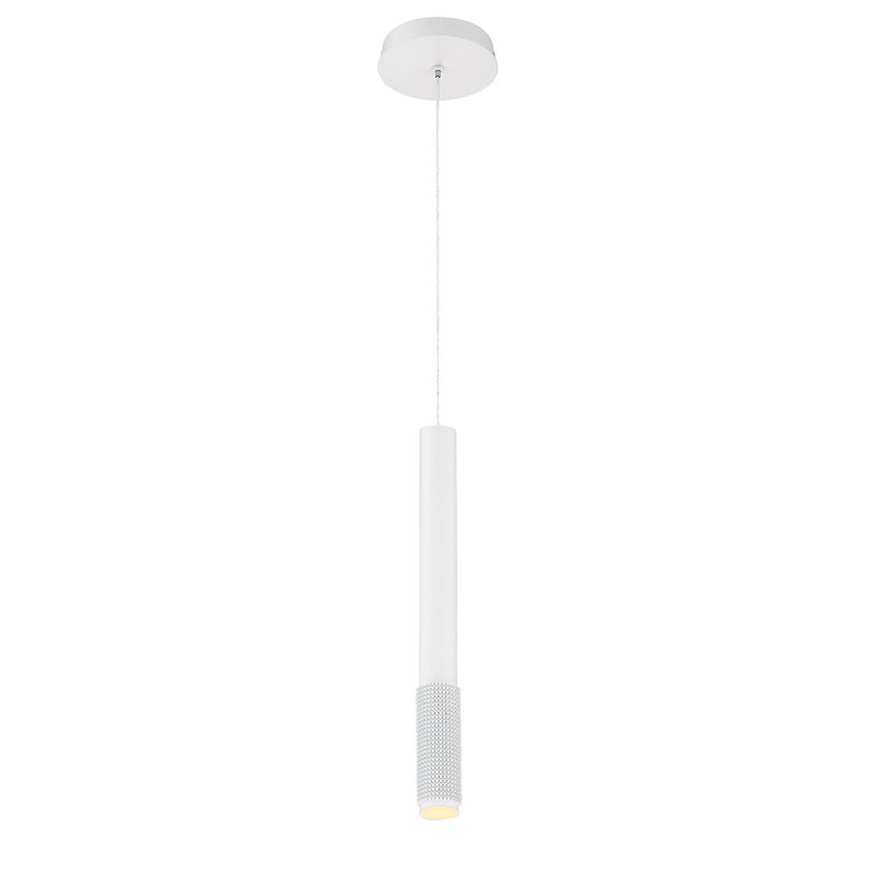 Luminaire suspendu cylindrique à 1 lumière DEL Davenport, Blanc
