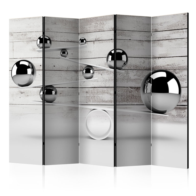 Solid Wood Folding Room Divider, 5