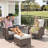  7 Piece Wicker Outdoor Furniture Set with 6-inch Comfy Cushions, High Back Patio Furniture Set with Swivel Rocking Chairs and Side Table-710183936-710183939