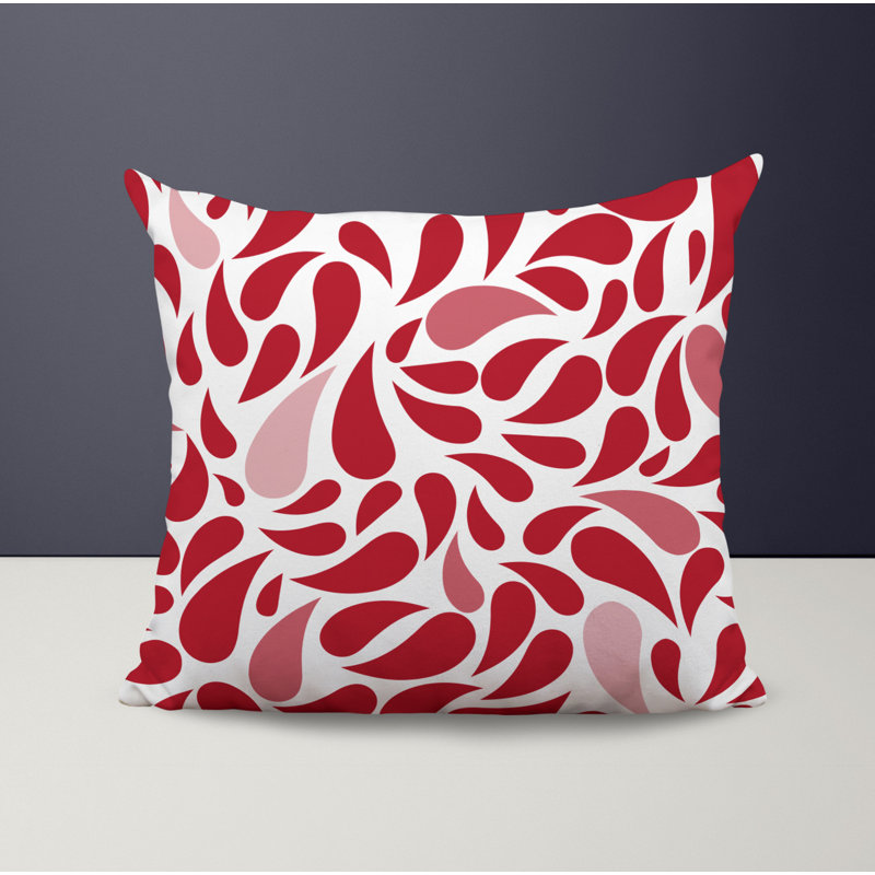 Housse et insert de coussin décoratif en polyester, L 19 po x H 19 po, Rouge