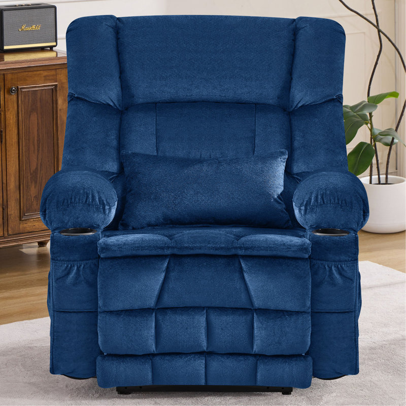 Dual Motor Large Power Lift Recliner Chair For Elderly, Lay Flat Lift Chair With Knead The Waist And Heat, Big Lift Recliner For Tall People, Cup Holders