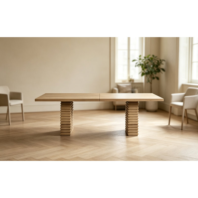 Table de salle à manger 95 pouces, Bois de frêne naturel