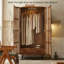 Armoire simple en bois massif à double porte-112400237