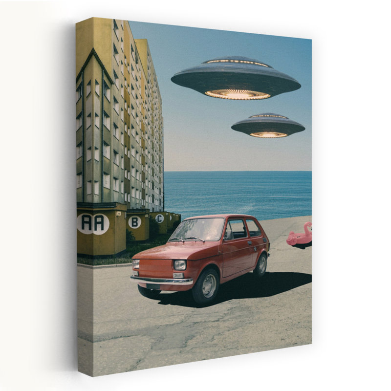Contemporary Art Retro Surreal Abstract Beach Urban Wall Art by Daniel Donocik - Print, 91.44 cm H x 60.96 cm W
