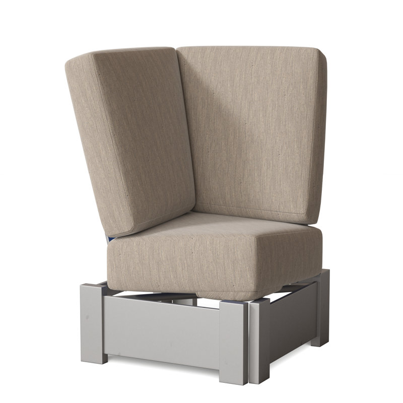 Chaise de patio avec coussins Cherin, Husky, Gris chaleureux texturé
